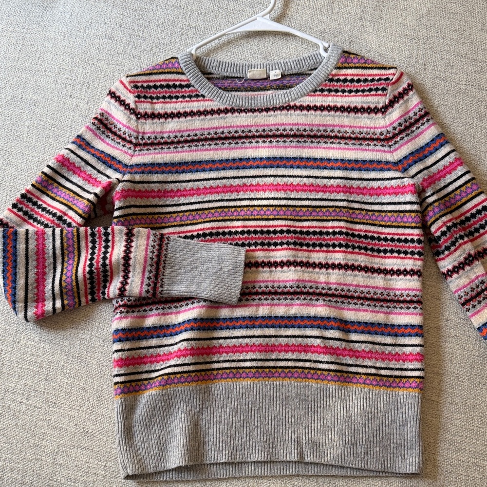 Gap Striped Multicolor Crewneck Sweater - Women